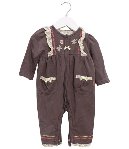 A Brown Long Sleeve Jumpsuits from Mides in size 3-6M for girl. (Front View)