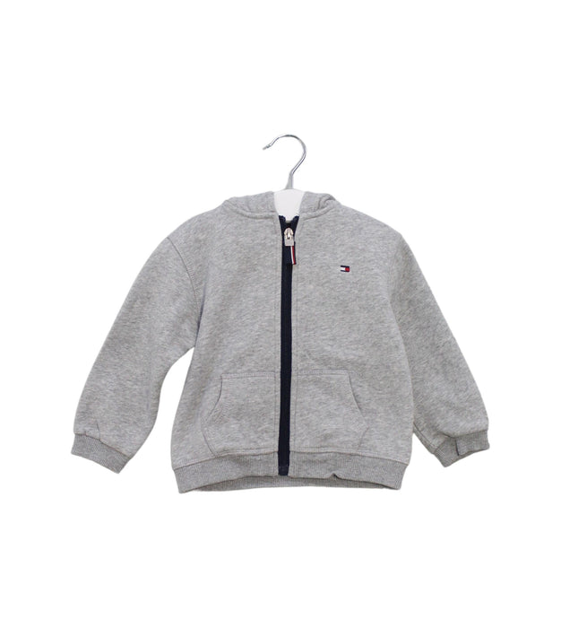 A Grey Lightweight Jackets from Tommy Hilfiger in size 18-24M for girl. (Front View)