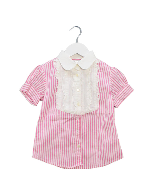 A Pink Short Sleeve Tops from Ralph Lauren in size 7Y for girl. (Front View)