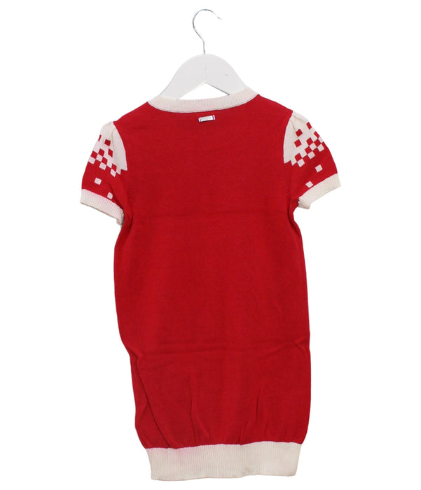 A Red Sweater Dresses from Ferrari in size 6T for girl. (Back View)
