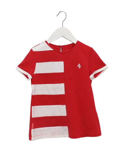 A Red Short Sleeve T Shirts from Ferrari in size 6T for girl. (Front View)