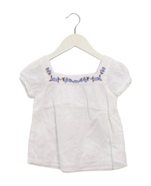 A White Short Sleeve Tops from Janie & Jack in size 4T for girl. (Front View)