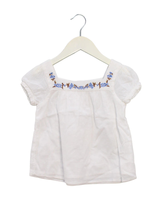 A White Short Sleeve Tops from Janie & Jack in size 4T for girl. (Front View)