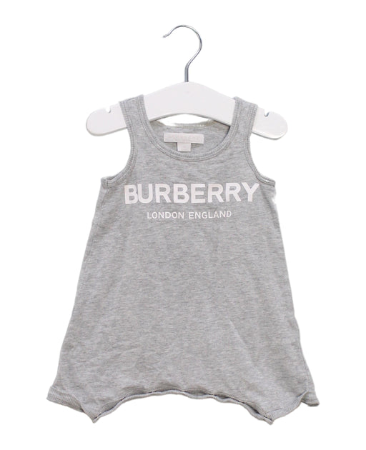 A Grey Sleeveless Rompers from Burberry in size 0-3M for boy. (Front View)