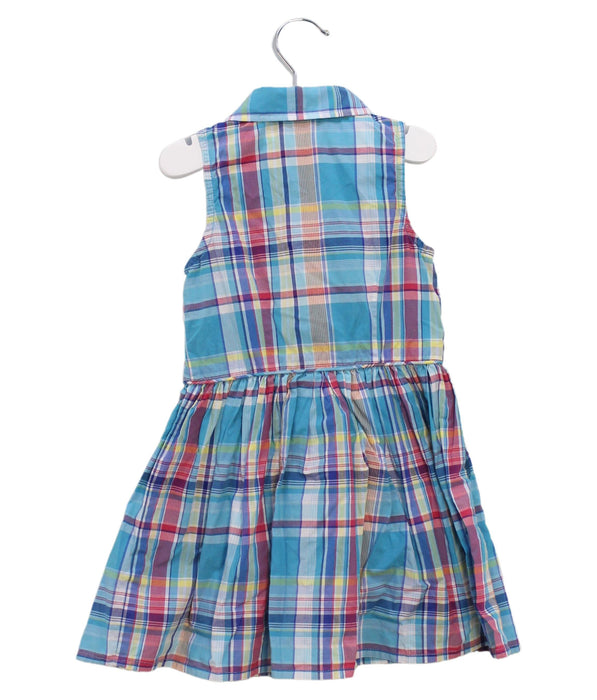 A Blue Sleeveless Dresses from Polo Ralph Lauren in size 3T for girl. (Back View)