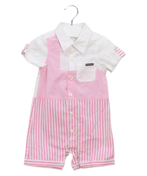 A Pink Short Sleeve Rompers from Nicholas & Bears in size 3-6M for boy. (Front View)