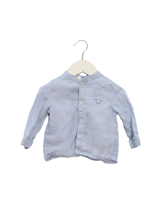 A Blue Shirts from Tartine et Chocolat in size 6-12M for boy. (Front View)