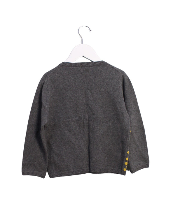 A Grey Knit Sweaters from mini kardi in size 3T for girl. (Back View)