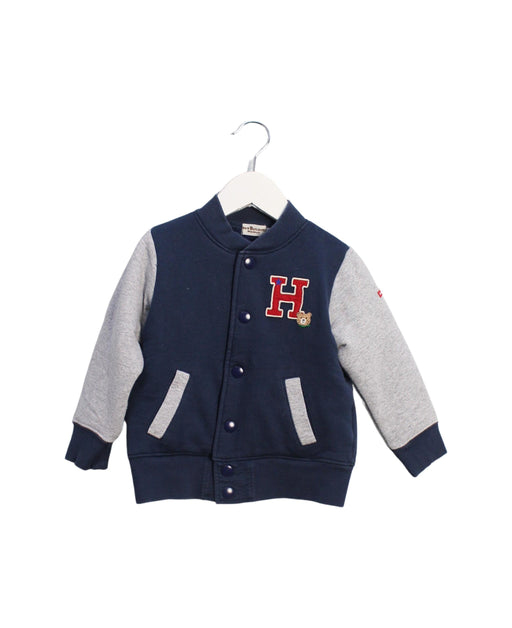 A Navy Lightweight Jackets from Miki House in size 2T for boy. (Front View)