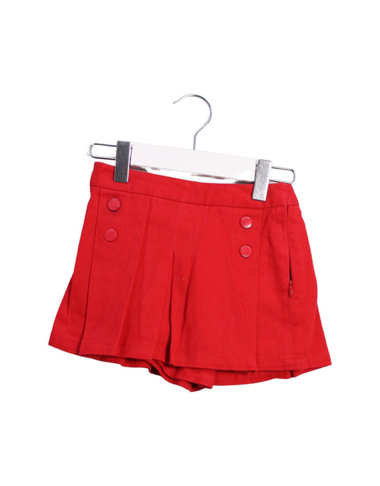 A Red Skorts from Jacadi in size 4T for girl. (Front View)