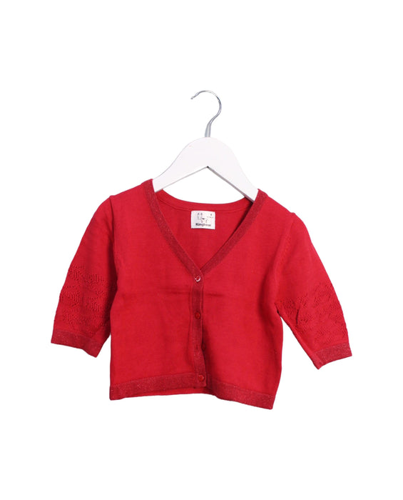 A Red Cardigans from Kingkow in size 4T for girl. (Front View)