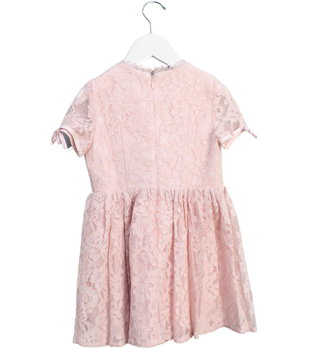 A Pink Short Sleeve Dresses from Bardot Junior in size 4T for girl. (Back View)