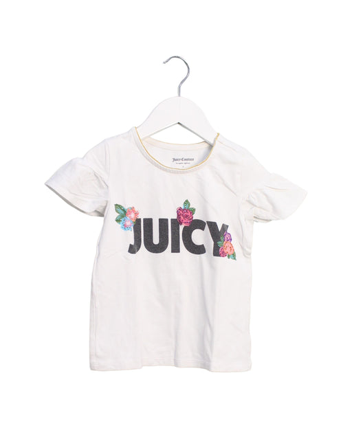 A White Short Sleeve T Shirts from Juicy Couture in size 5T for girl. (Front View)