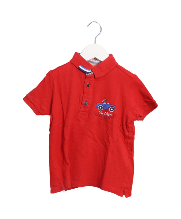 A Red Short Sleeve Polos from Chicco in size 4T for boy. (Front View)