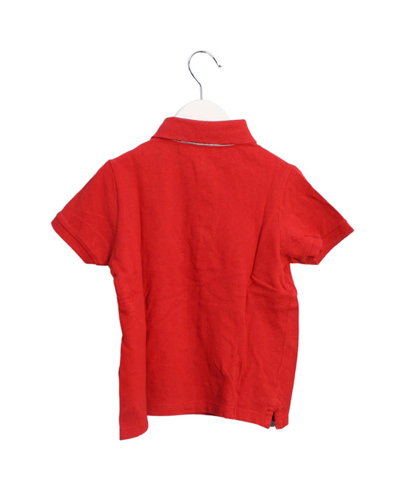 A Red Short Sleeve Polos from Chicco in size 4T for boy. (Back View)