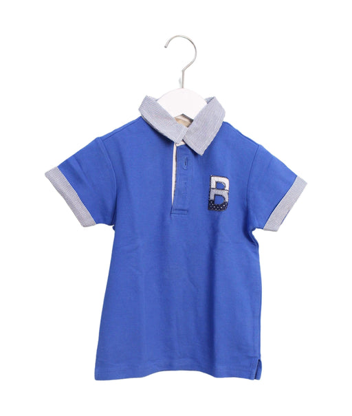 A Blue Short Sleeve Polos from Chickeeduck in size 4T for boy. (Front View)