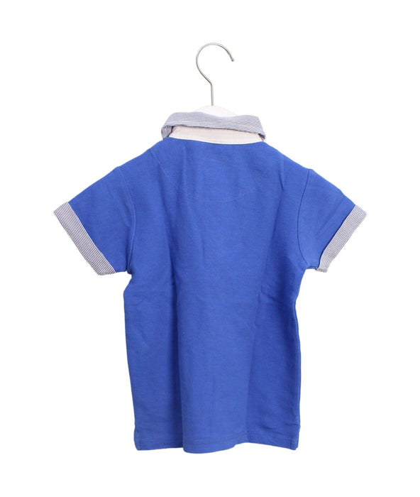 A Blue Short Sleeve Polos from Chickeeduck in size 4T for boy. (Back View)