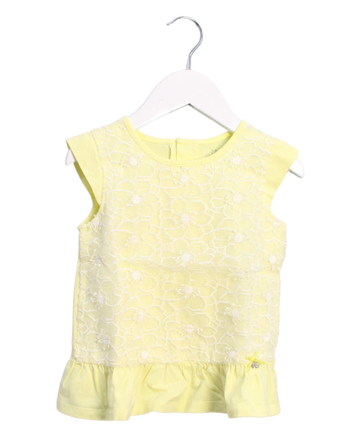 A Yellow Sleeveless Tops from Kingkow in size 5T for girl. (Front View)