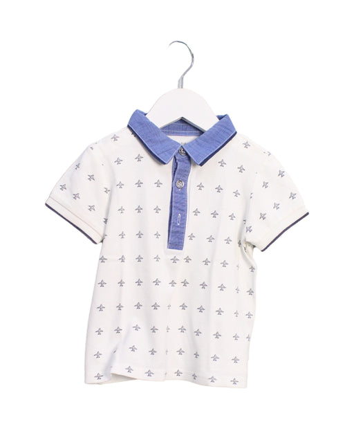 A White Short Sleeve Polos from Kingkow in size 18-24M for boy. (Front View)