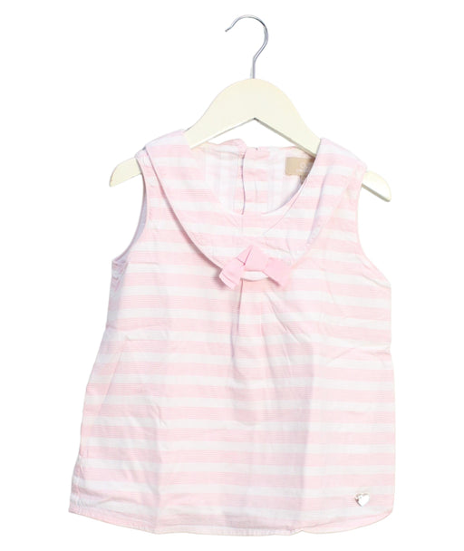 A Pink Sleeveless Tops from Chickeeduck in size 5T for girl. (Front View)