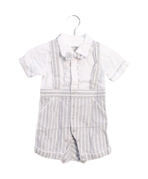A Grey Short Sleeve Rompers from Chickeeduck in size 0-3M for boy. (Front View)