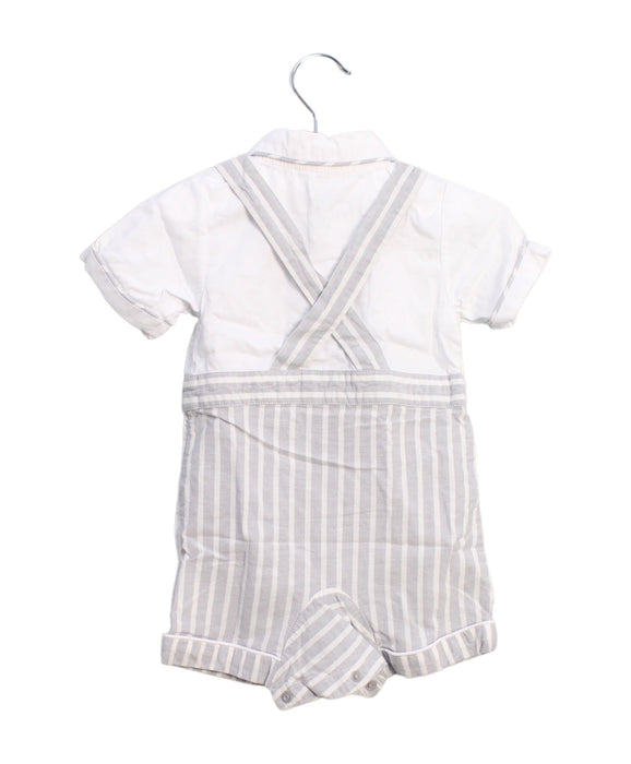A Grey Short Sleeve Rompers from Chickeeduck in size 0-3M for boy. (Back View)