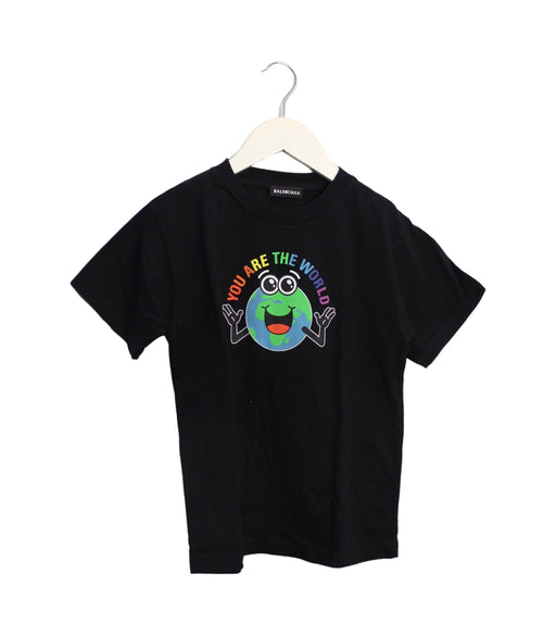 A Black Short Sleeve T Shirts from Balenciaga in size 4T for girl. (Front View)