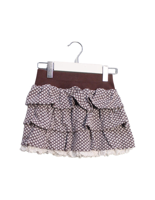 A Brown Short Skirts from Kingkow in size 4T for girl. (Front View)