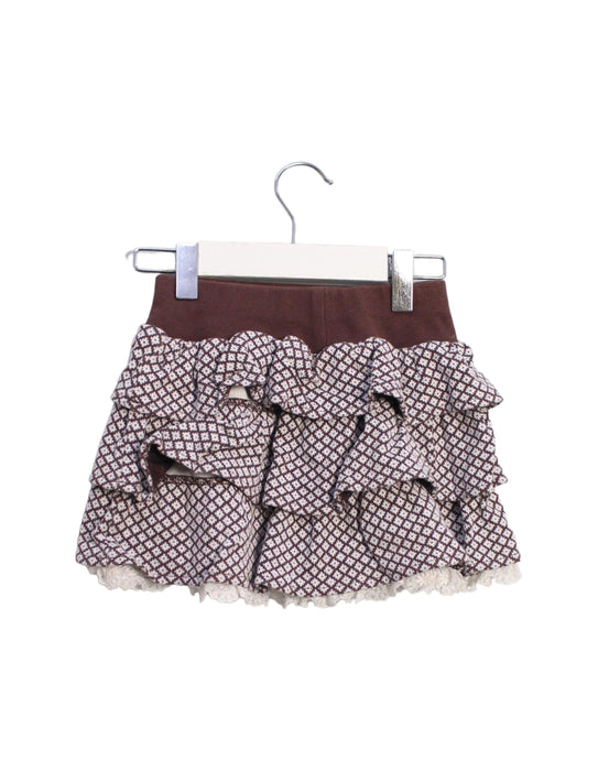 A Brown Short Skirts from Kingkow in size 4T for girl. (Back View)