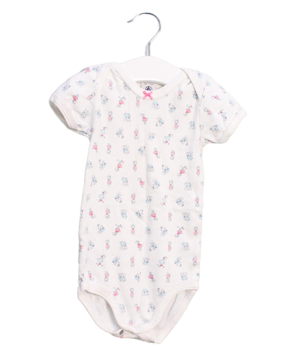 A White Short Sleeve Bodysuits from Petit Bateau in size 18-24M for girl. (Front View)