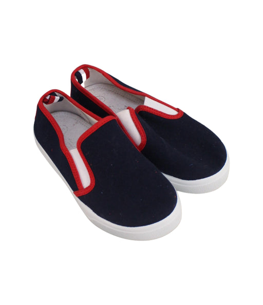 A Navy Slip Ons from Jacadi in size 5T for boy. (Front View)