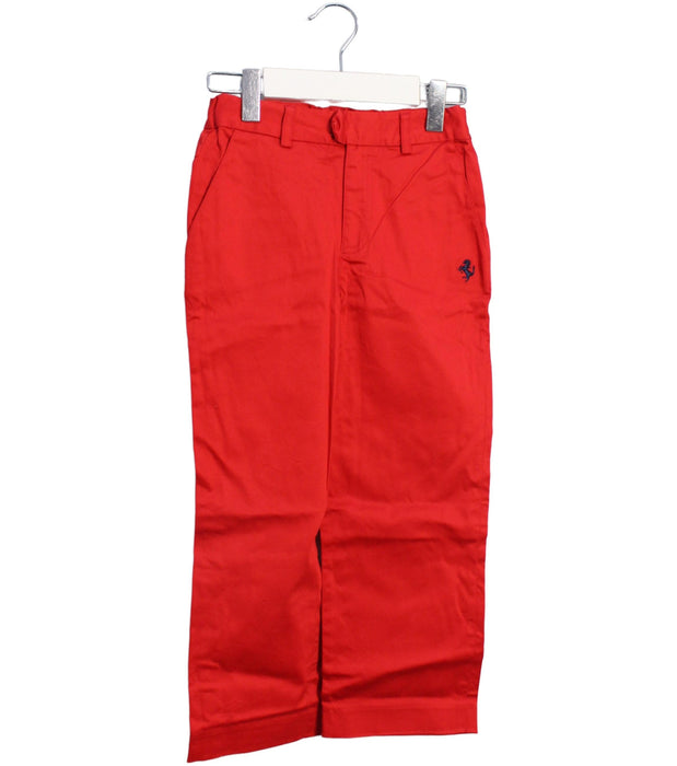 A Red Casual Pants from Ferrari in size 4T for boy. (Front View)