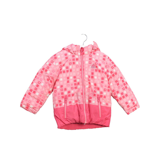 A Pink Puffer/Quilted Jackets from Adidas in size 3T for girl. (Front View)