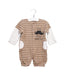 A Brown Long Sleeve Jumpsuits from Mides in size 0-3M for boy. (Front View)
