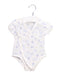 A White Short Sleeve Bodysuits from Mides in size 0-3M for boy. (Front View)