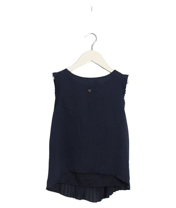 A Navy Sleeveless Tops from Armani in size 6T for girl. (Front View)