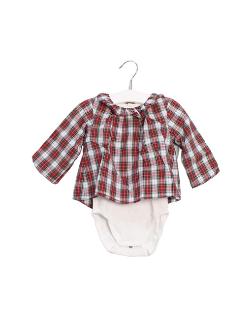 A Red Long Sleeve Bodysuits from Jacadi in size 6-12M for girl. (Front View)