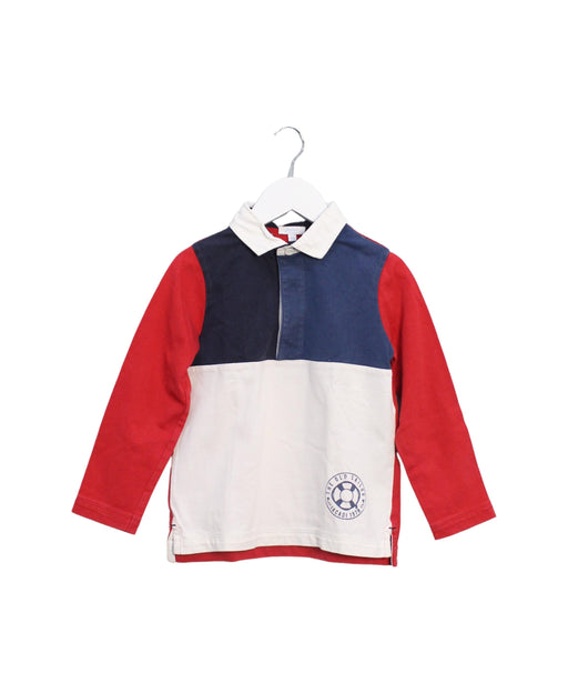 A Navy Long Sleeve Polos from Jacadi in size 4T for boy. (Front View)