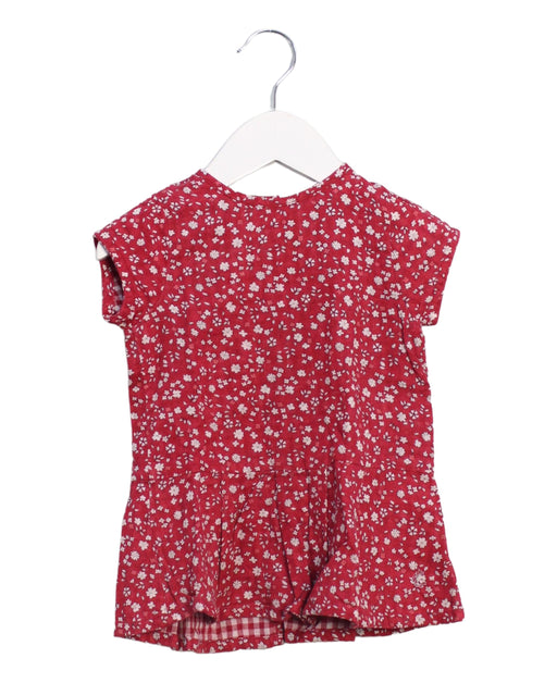 A Red Short Sleeve Dresses from Petit Bateau in size 6-12M for girl. (Front View)