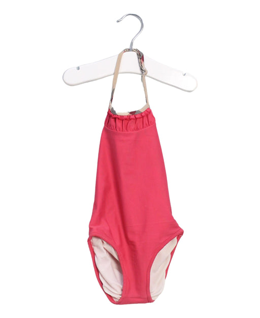 A Pink Swimsuits from Burberry in size 6-12M for girl. (Front View)