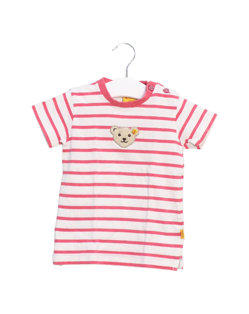 A Pink Short Sleeve T Shirts from Steiff in size 6-12M for girl. (Front View)