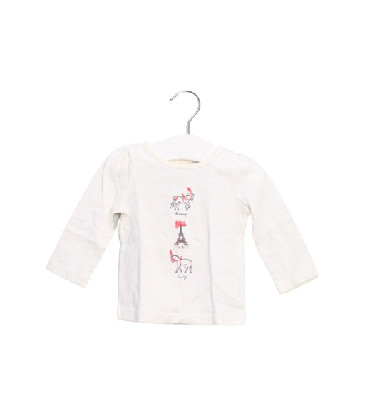 A White Long Sleeve Tops from Janie & Jack in size 3-6M for girl. (Front View)