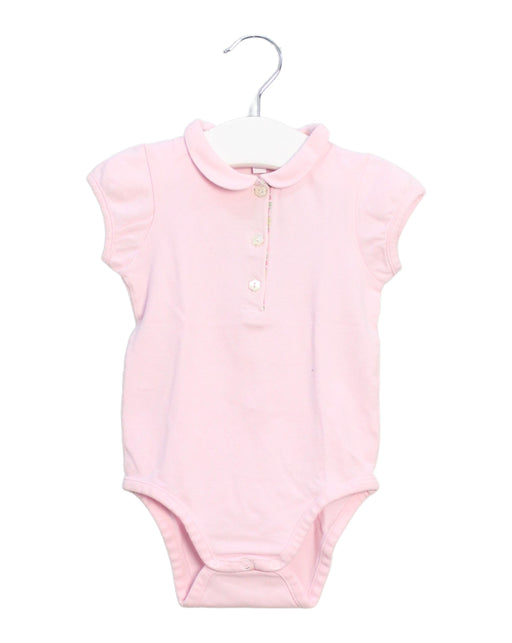 A Pink Short Sleeve Bodysuits from Jacadi in size 6-12M for girl. (Front View)