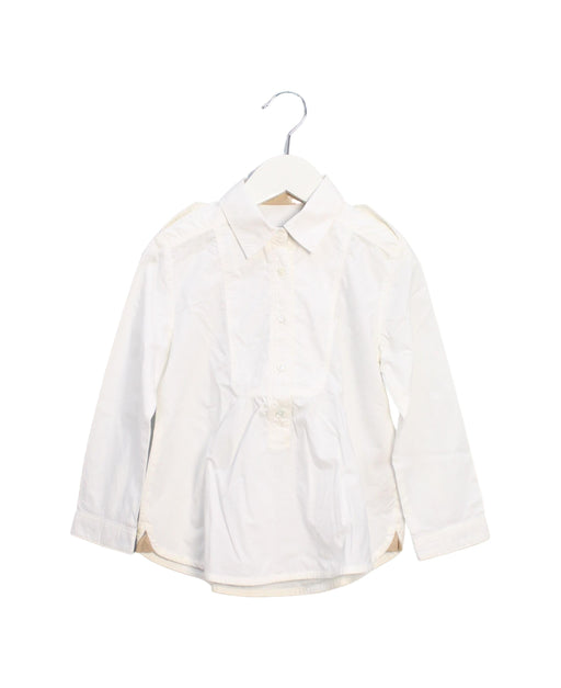 A White Shirts from Burberry in size 4T for girl. (Front View)