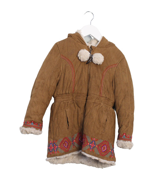 A Brown Coats from Catimini in size 4T for girl. (Front View)