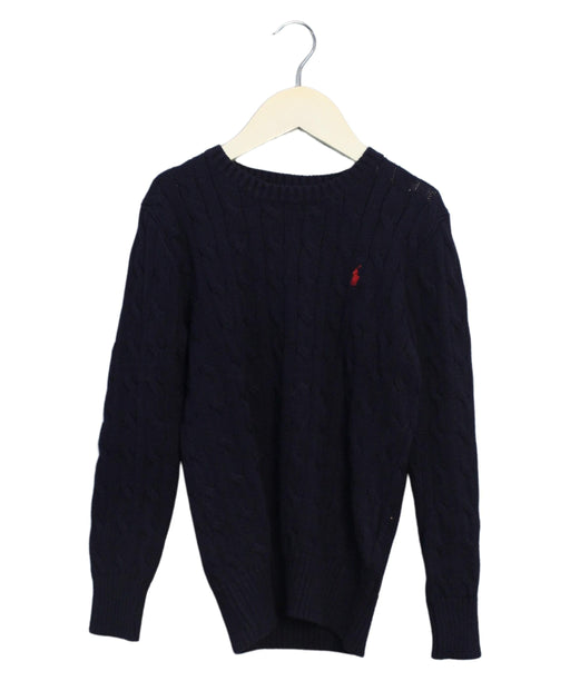 A Navy Knit Sweaters from Polo Ralph Lauren in size 7Y for boy. (Front View)