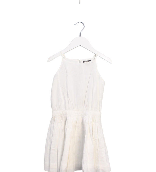A Ivory Sleeveless Dresses from Velveteen in size 4T for girl. (Front View)