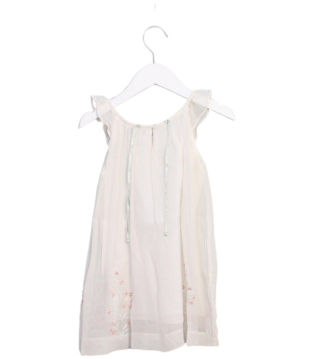 A White Sleeveless Dresses from Velveteen in size 4T for girl. (Back View)