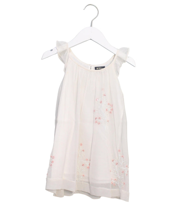 A White Sleeveless Dresses from Velveteen in size 4T for girl. (Front View)