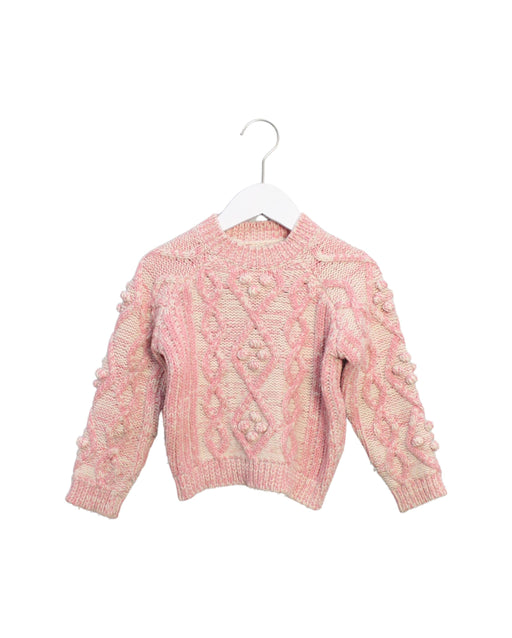 A Pink Knit Sweaters from Velveteen in size 5T for girl. (Front View)